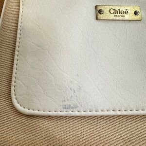 Chloe White and Tan Women's Pouch